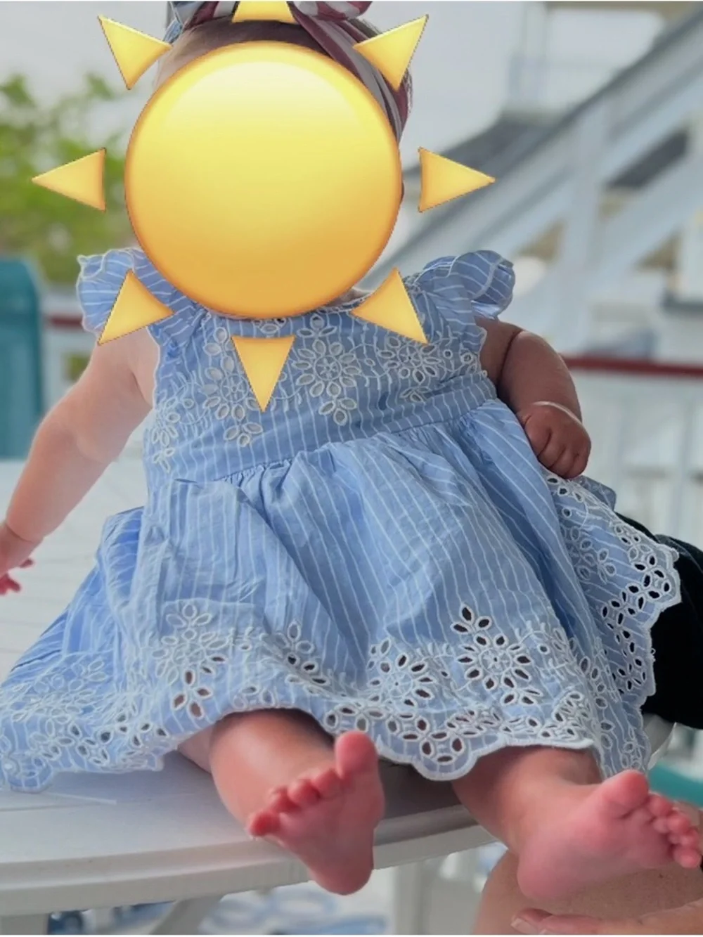 Baby Gap Light Blue Striped Eyelet Sundress for Girls